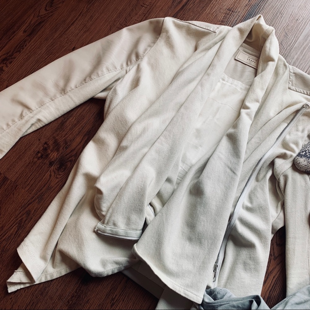 BlankNYC Faux Leather Drape Jacket